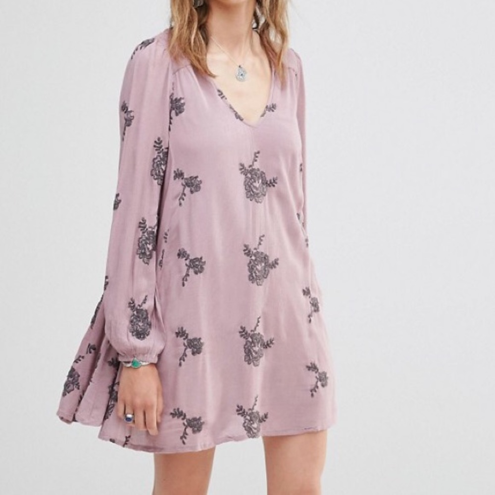 Free People purple floral print dress